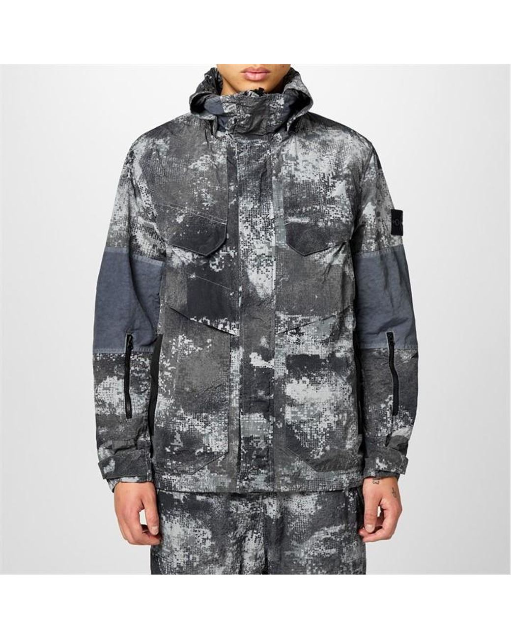 Stone Island Camo Jacket in Grey for Men Lyst UK