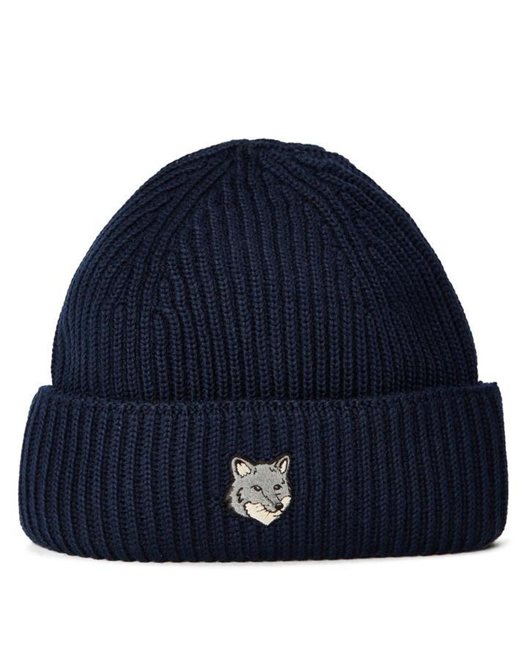 Maison Kitsuné Blue Fox Hooded Large Beanie for men