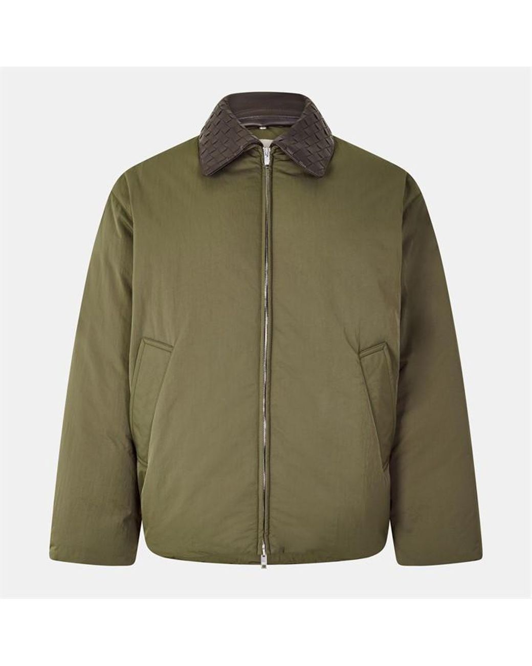 Bottega Veneta Green Tech Hip Length Long Sleeve Medium Puffer Jacket for men