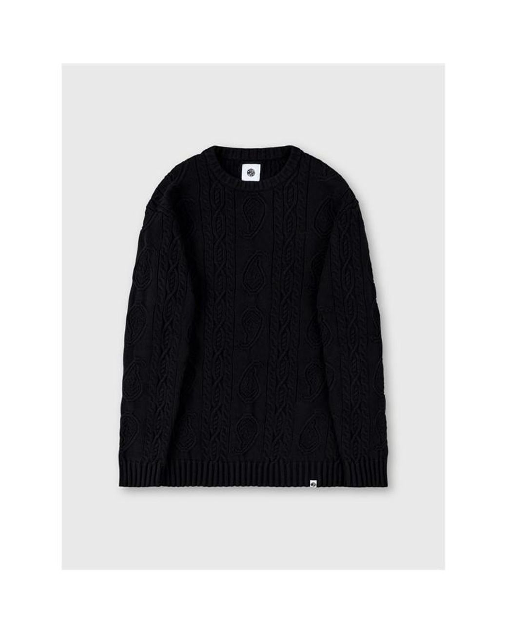 Pretty Green Black Marylebone Cable Knit Jumper for men