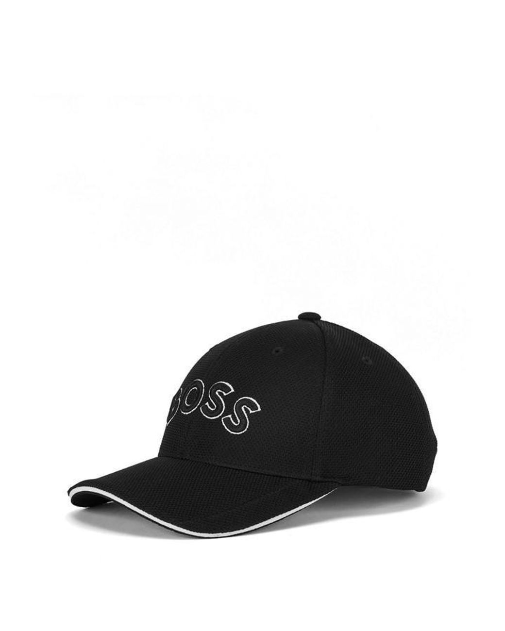 Boss Black Embroidered Logo Baseball Cap With Contrast Trim for men
