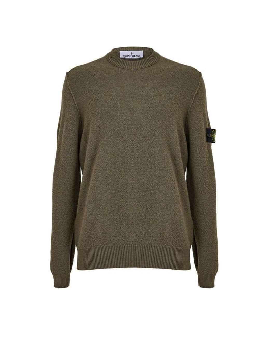 Stone Island Green Stone Textured Knit Sn64 for men