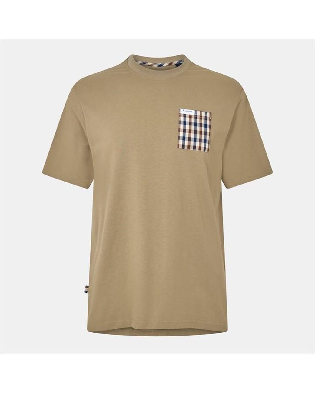Aquascutum Natural Checked T-Shirt for men