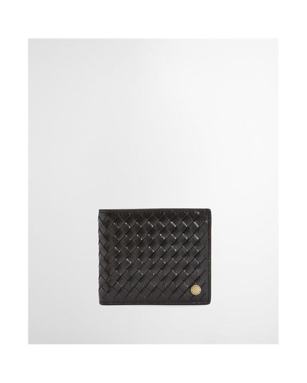 Barbour Black Farne Woven Leather Wallet for men