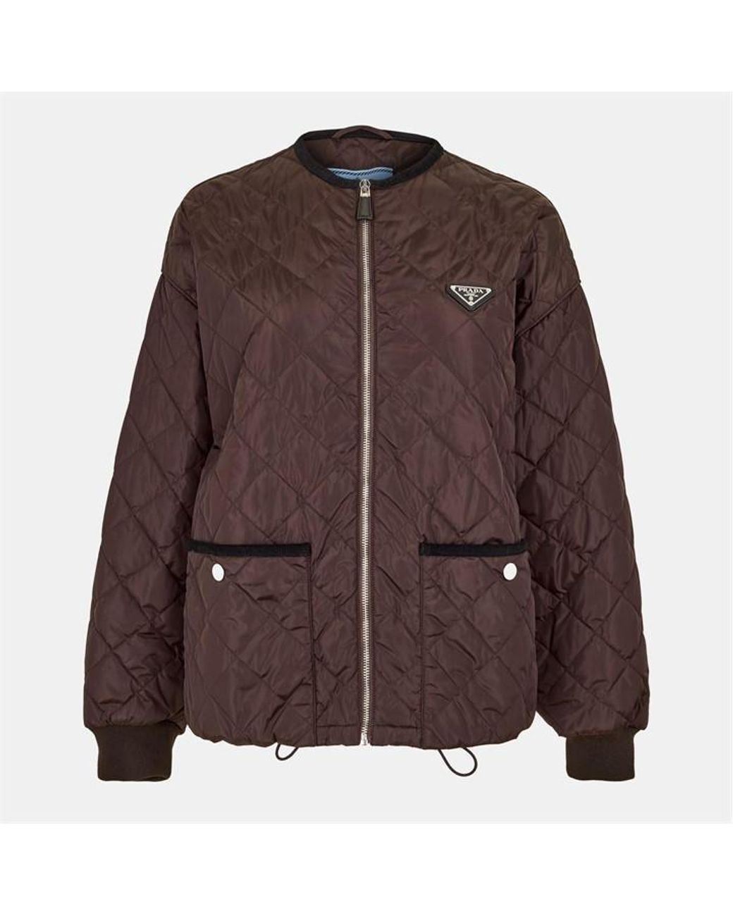 Prada Brown Quilted Structured Fit Quilted Jacket