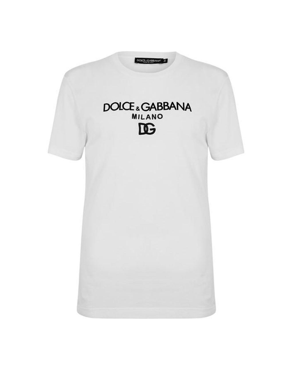 Dolce & Gabbana White Logo Milano T-Shirt for men