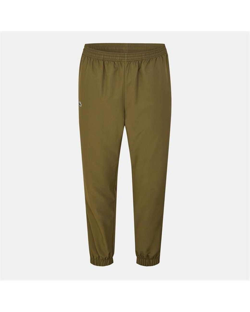 Lacoste Green Taffeta Closed Hem Tracksuit Bottoms for men