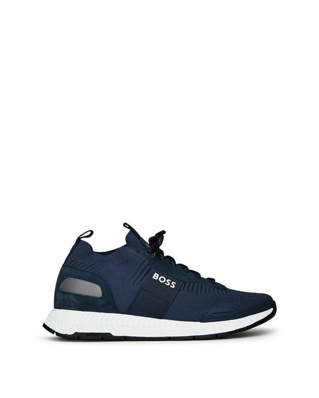 Boss Blue Titanium Runn Knit Trainers for men