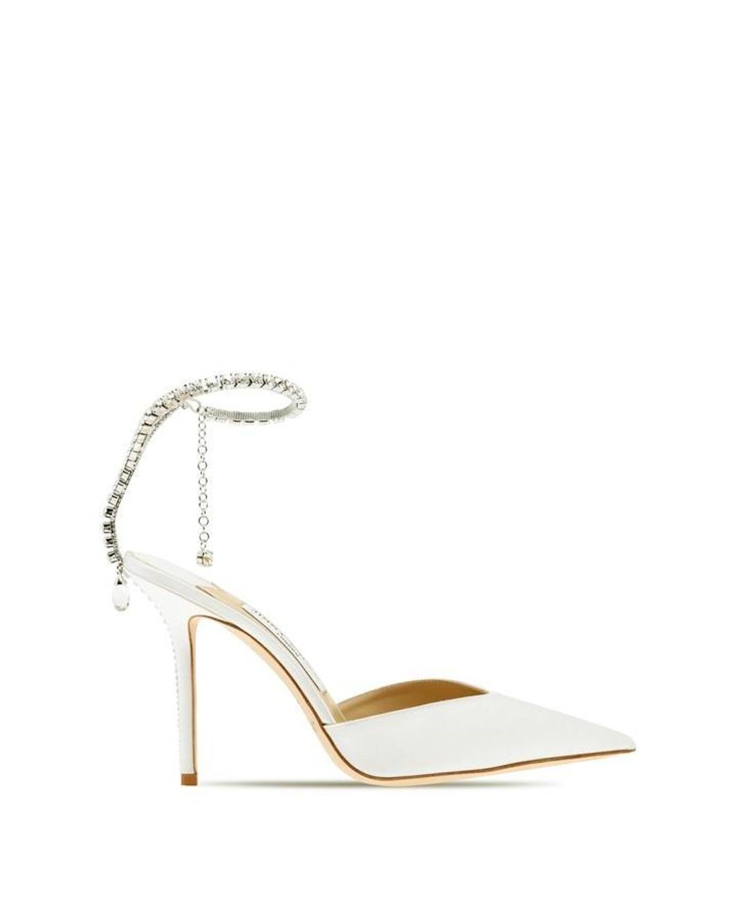 Jimmy Choo Metallic Crystal Satin Saeda 100 Pumps