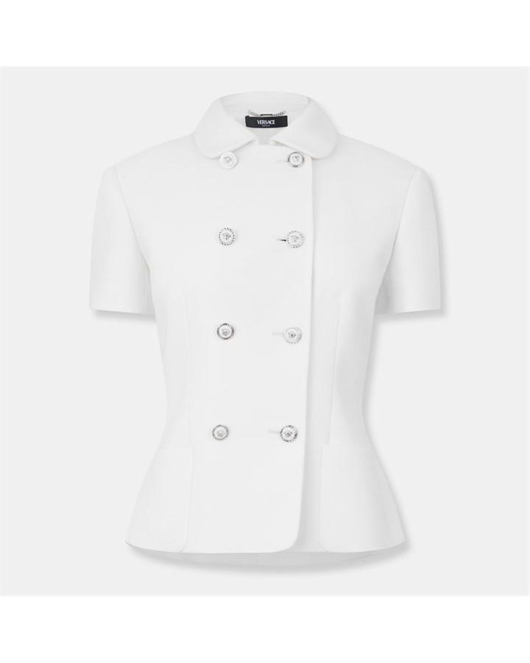 Versace White Double Breasted Blazer