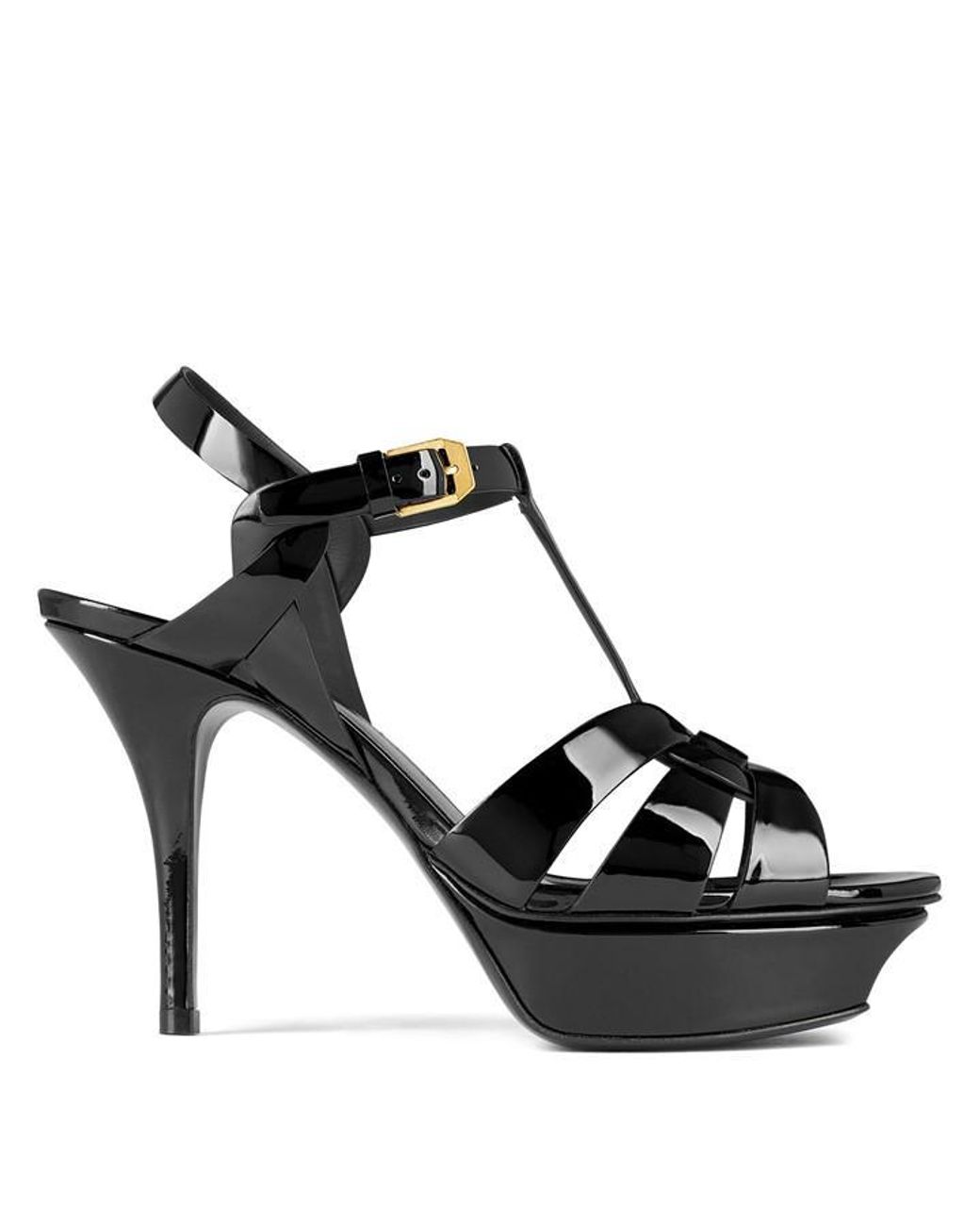 Saint Laurent Black Tribute Platform Sandals
