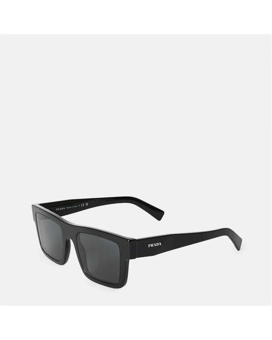 Prada Gray Symbole Rectangle Sunglasses for men