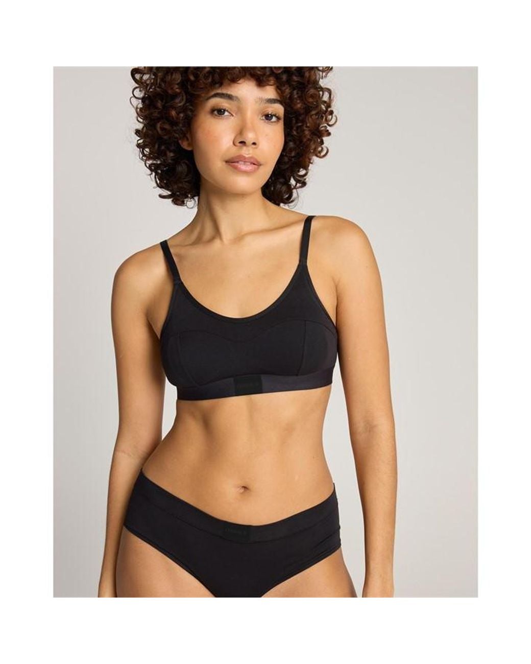 Nudea Black Cotton Modal Contour Scoop Bralette