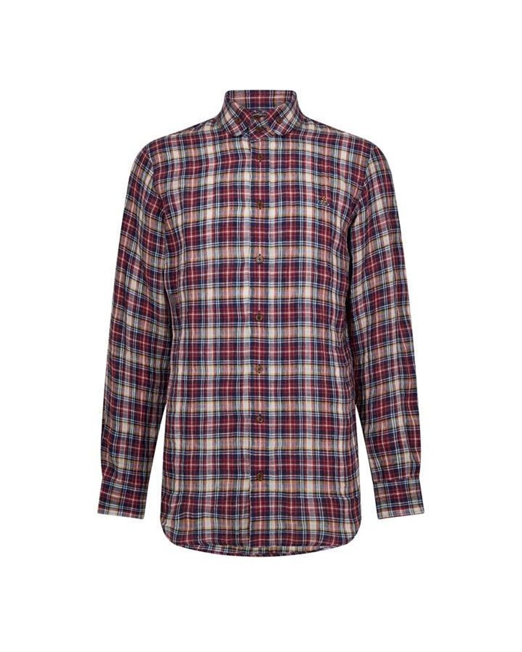 Vivienne Westwood Purple Logo Cotton Krall Long Sleeved Shirt for men