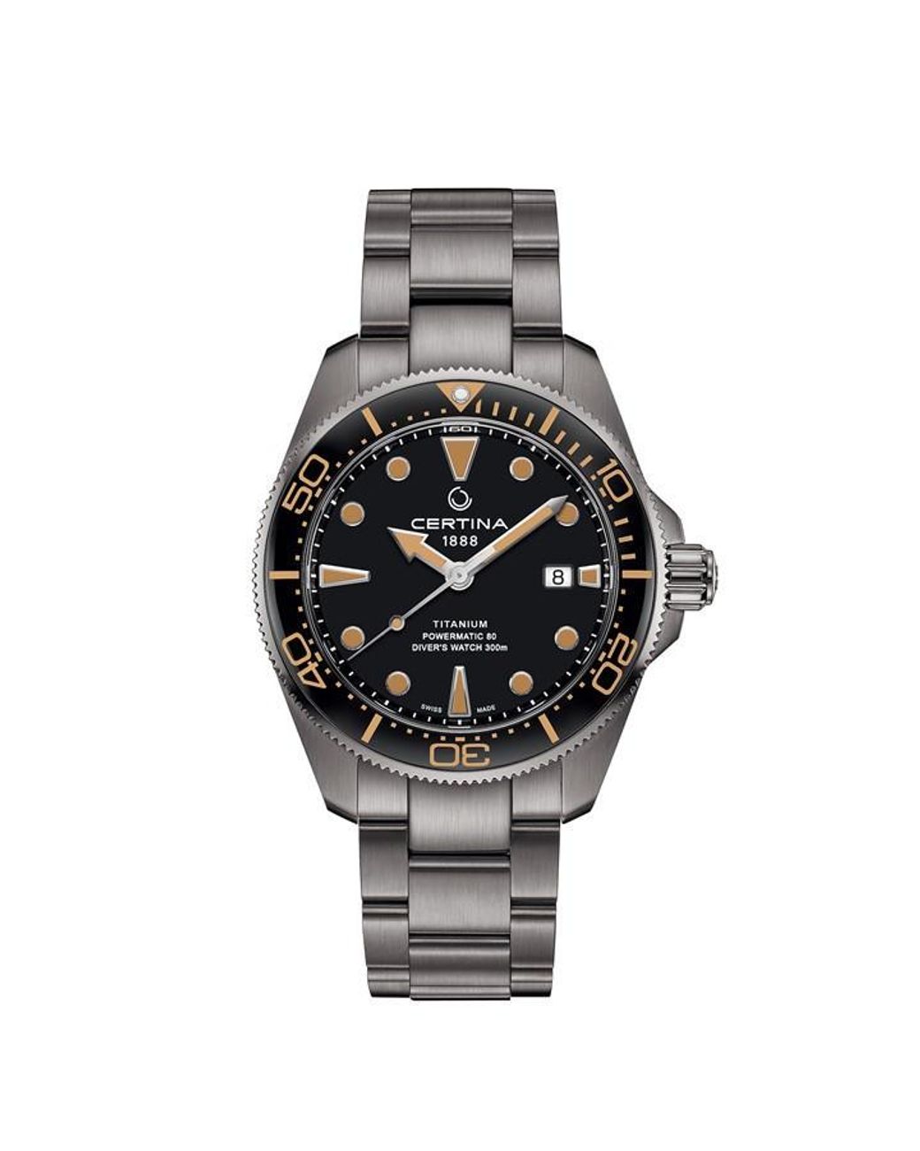 Certina Black Action Diver Automatic Auto Analogue Watch for men