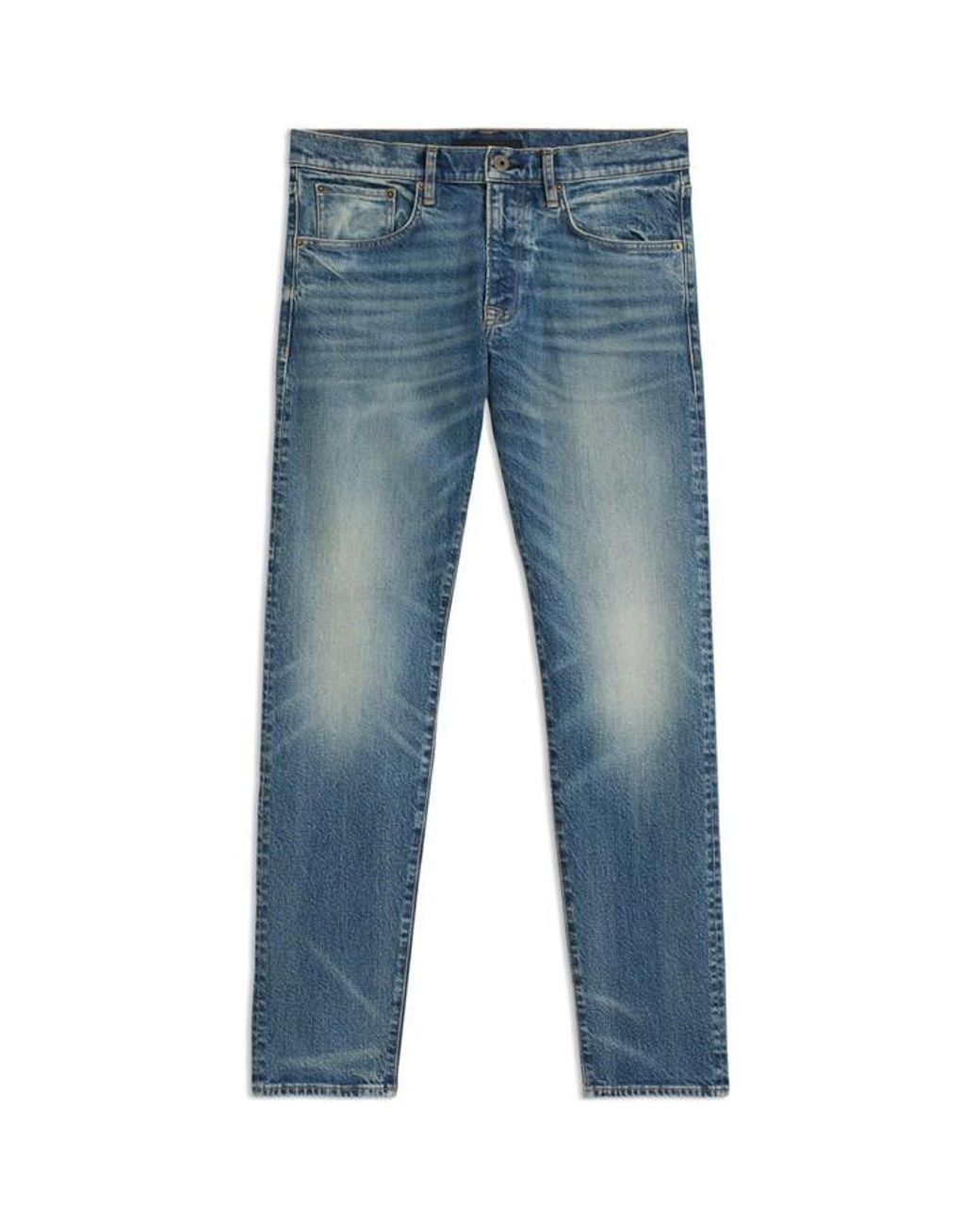 Boss Blue Mid Rise Distressed Cotton Slim Fit Jeans for men