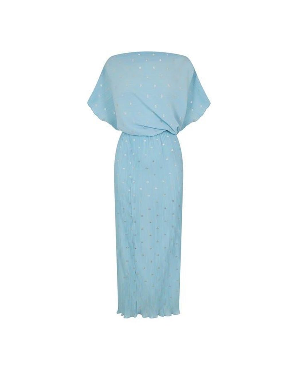 Never Fully Dressed Blue Tilly Plisse Maxi Dress