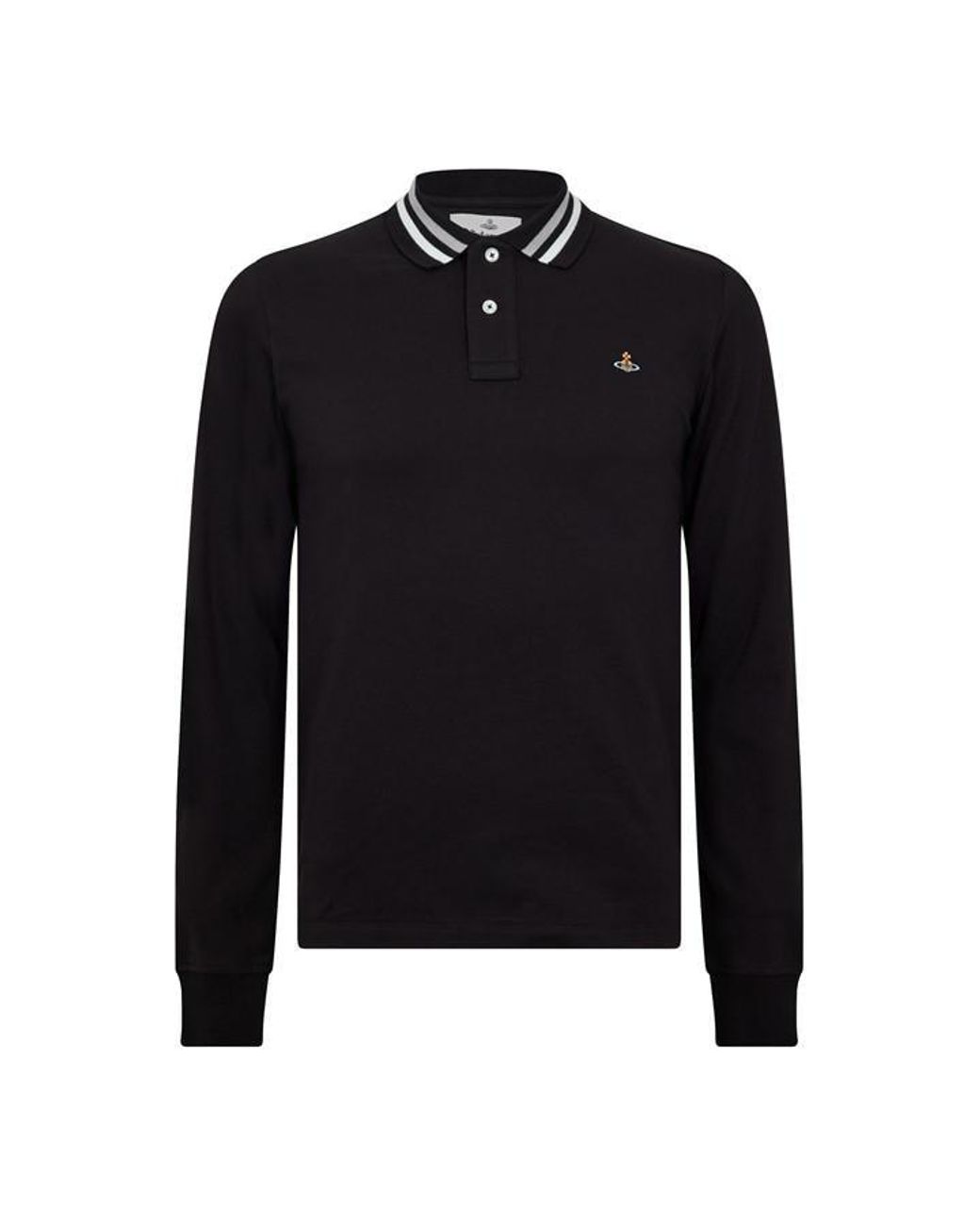 Vivienne Westwood Black Long Sleeve Polo Shirt for men