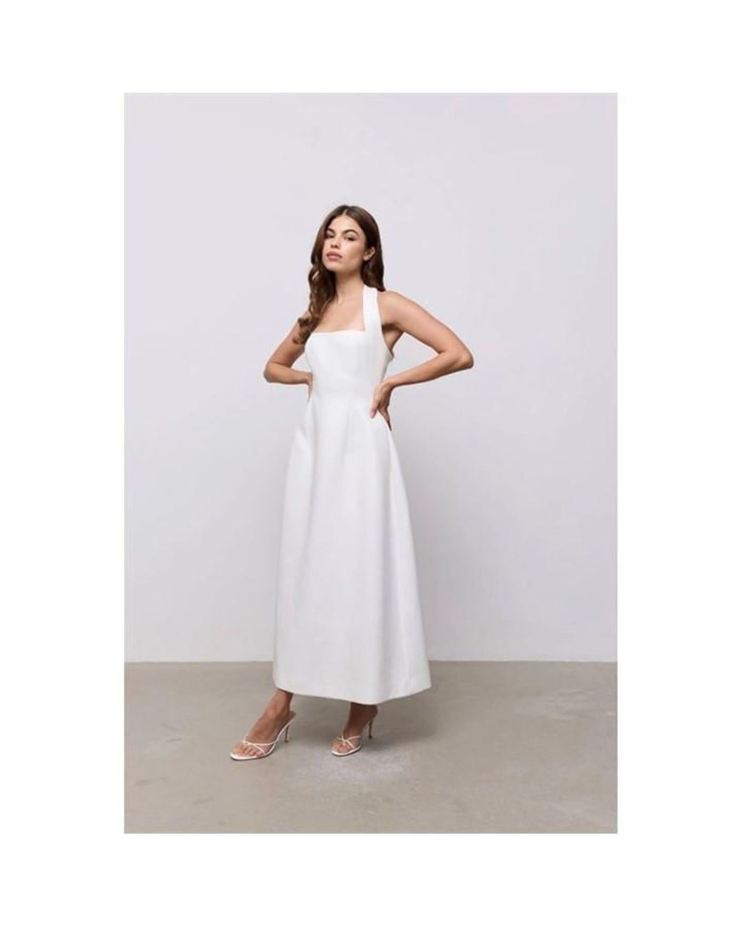 Odd Muse White Halter Midi Maxi Dress