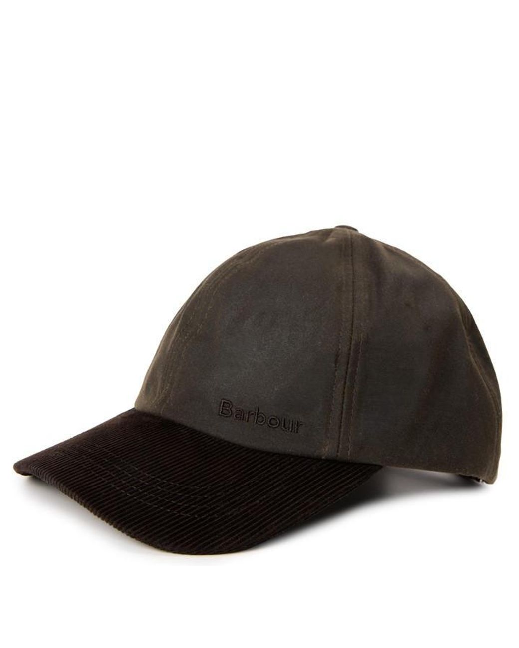Barbour Black Ashby Waxed Cotton With Cord Peak Cap for men