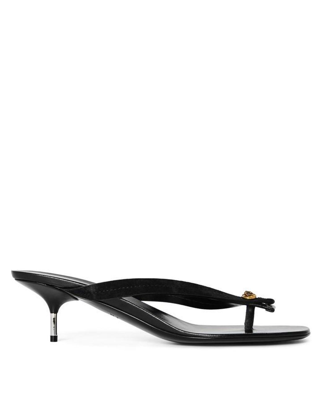 Versace Black Logo Bow Heeled Sandals