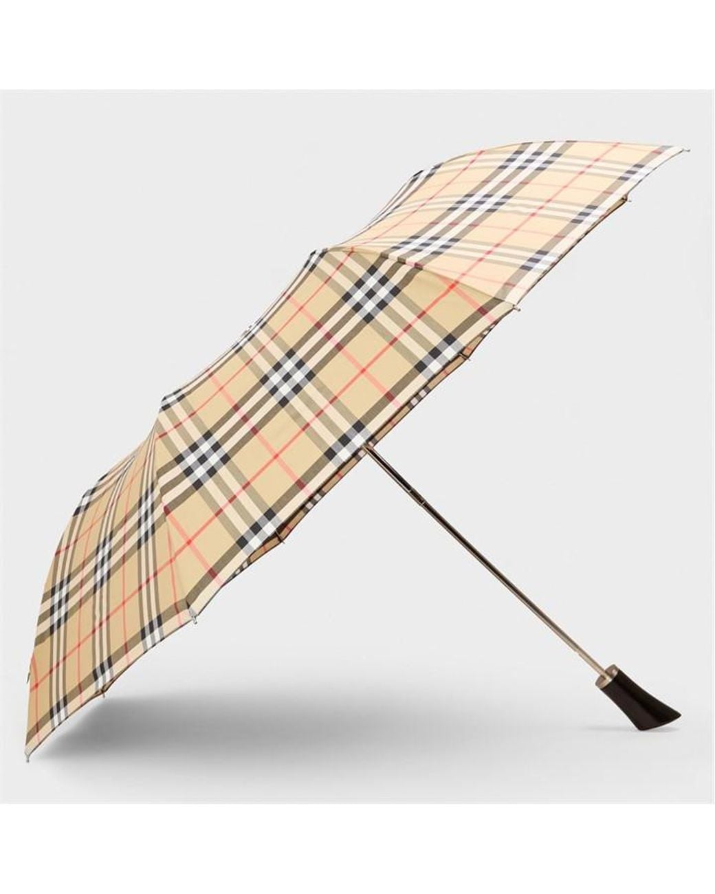 Burberry Metallic Adults' Folding Check Umbrella
