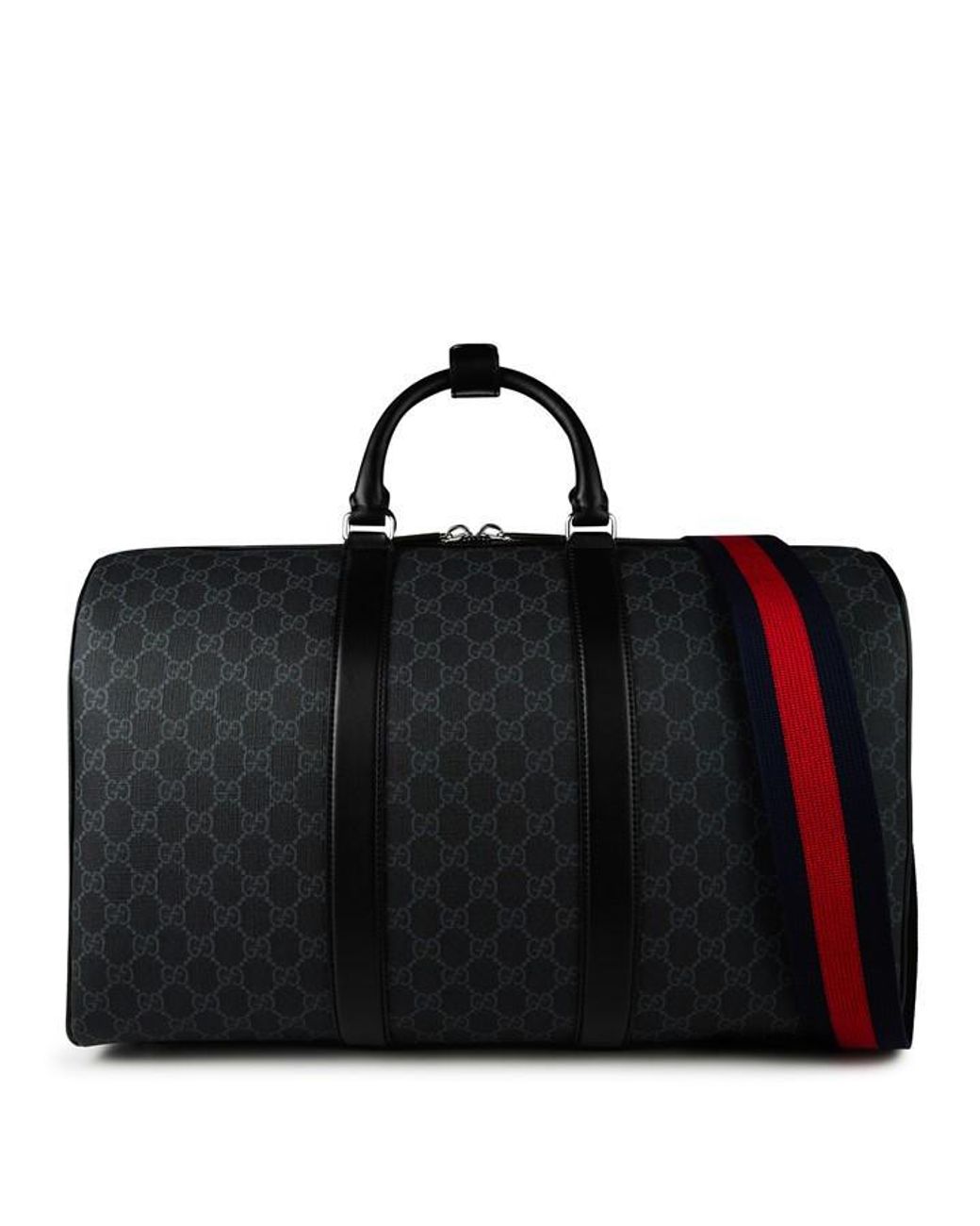 Gucci Black Monogram Cotton Duffle Bag for men