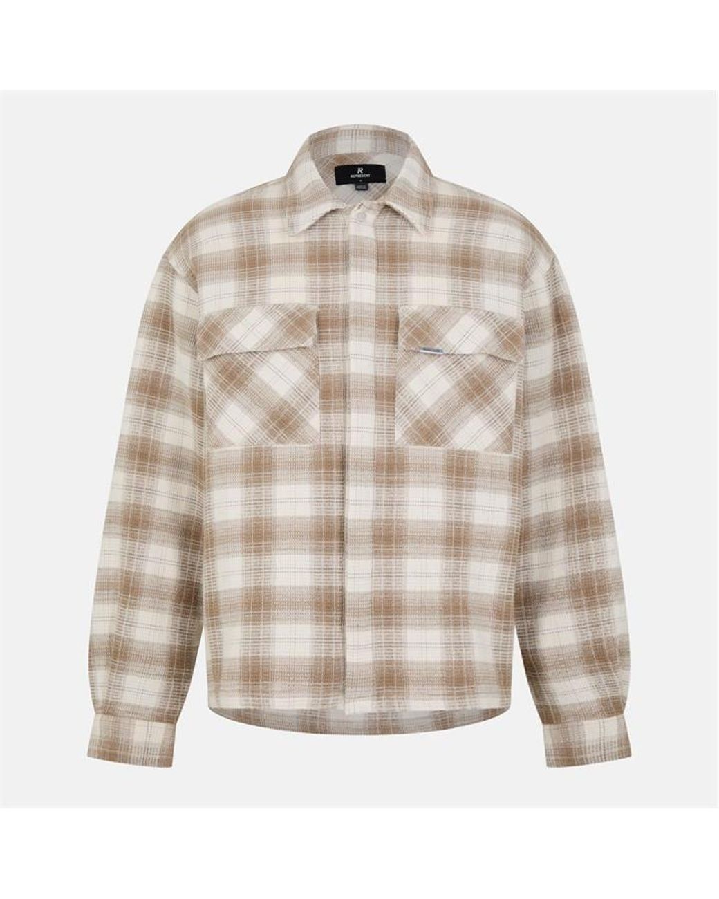 Represent Natural Waffle Flannel Shirt, Textured Fabric for men