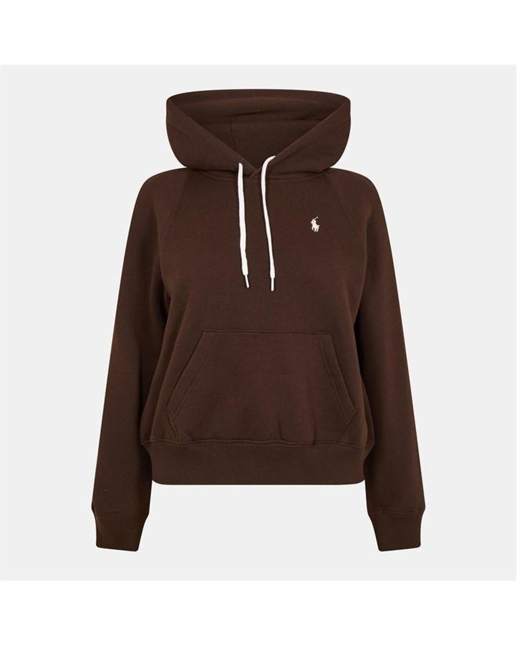 Polo Ralph Lauren Pony Fleece Hoodie in Brown Lyst UK