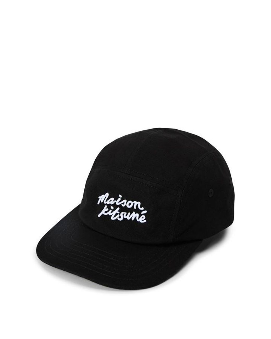Maison Kitsuné Black Handwriting Baseball Cap for men