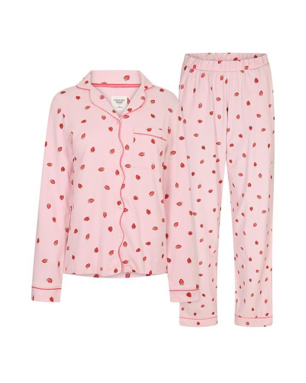 Chelsea Peers Pink Modal Long Sleeve Pyjama Sets