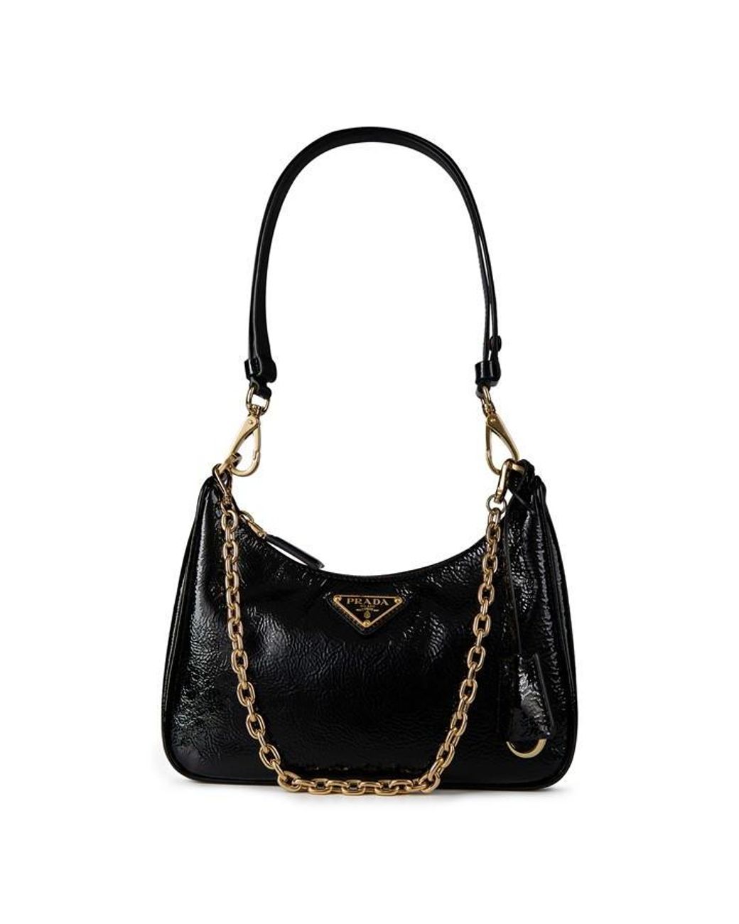 ショルダーバッグ・ポシェット Prada Patent Re-ed Ld52 Prada Re-Edition Patent Leather Shoulder Bag in Black | Lyst UK