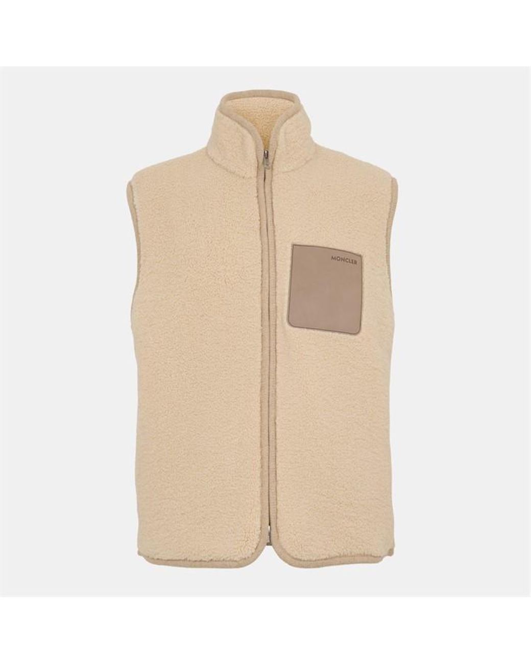 Moncler Natural Quilted Front Zip Gilet for men