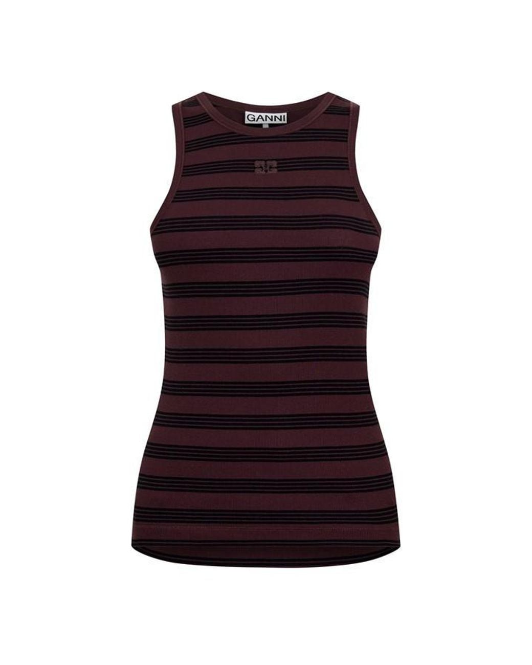 Ganni Purple Cotton Racerback Vest
