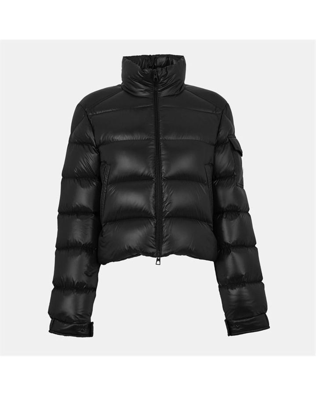 Moncler Black Petra Water-Repellent Long Sleeve Slim Fit Short Puffer Jacket