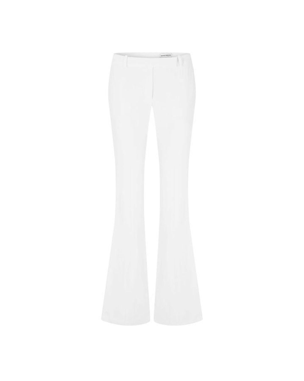 McQueen White Slim Flare Trousers