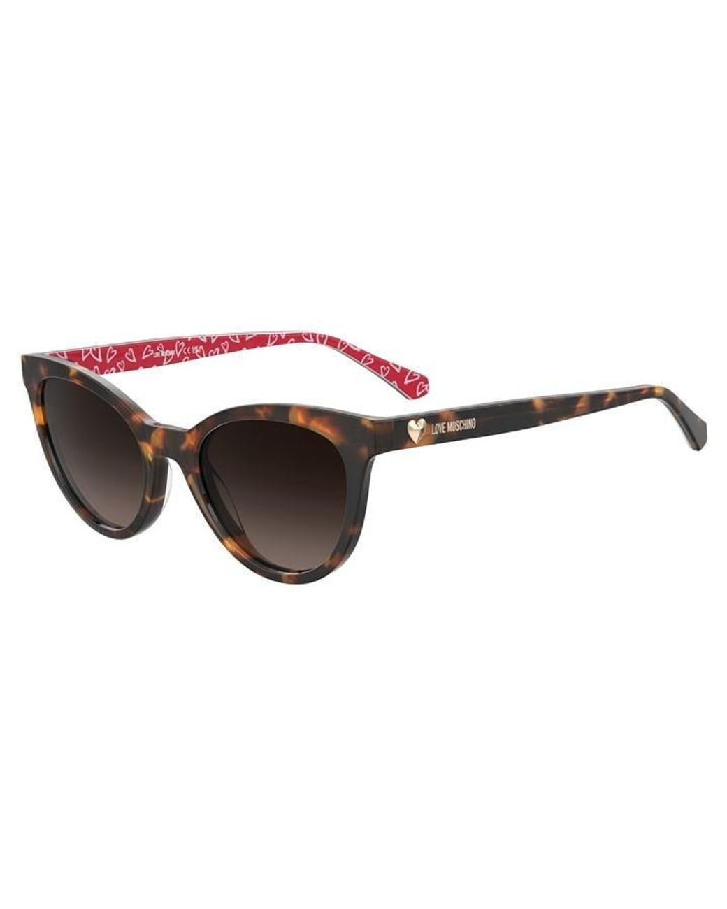 Moschino Brown Cat Eye Round Sunglasses