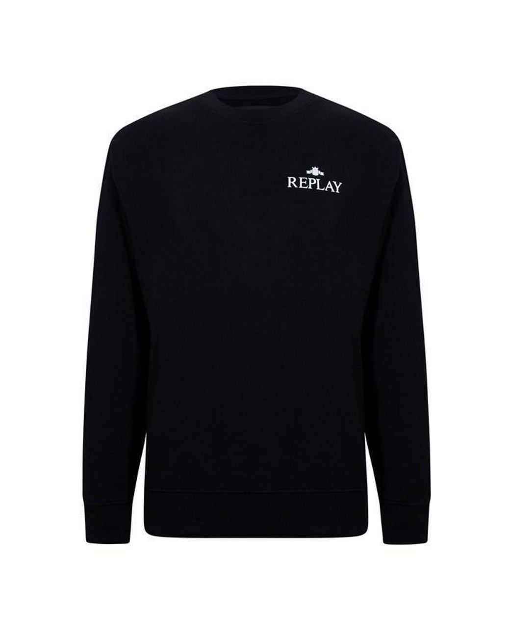 Replay Blue Small Logo Crewneck Sweater for men