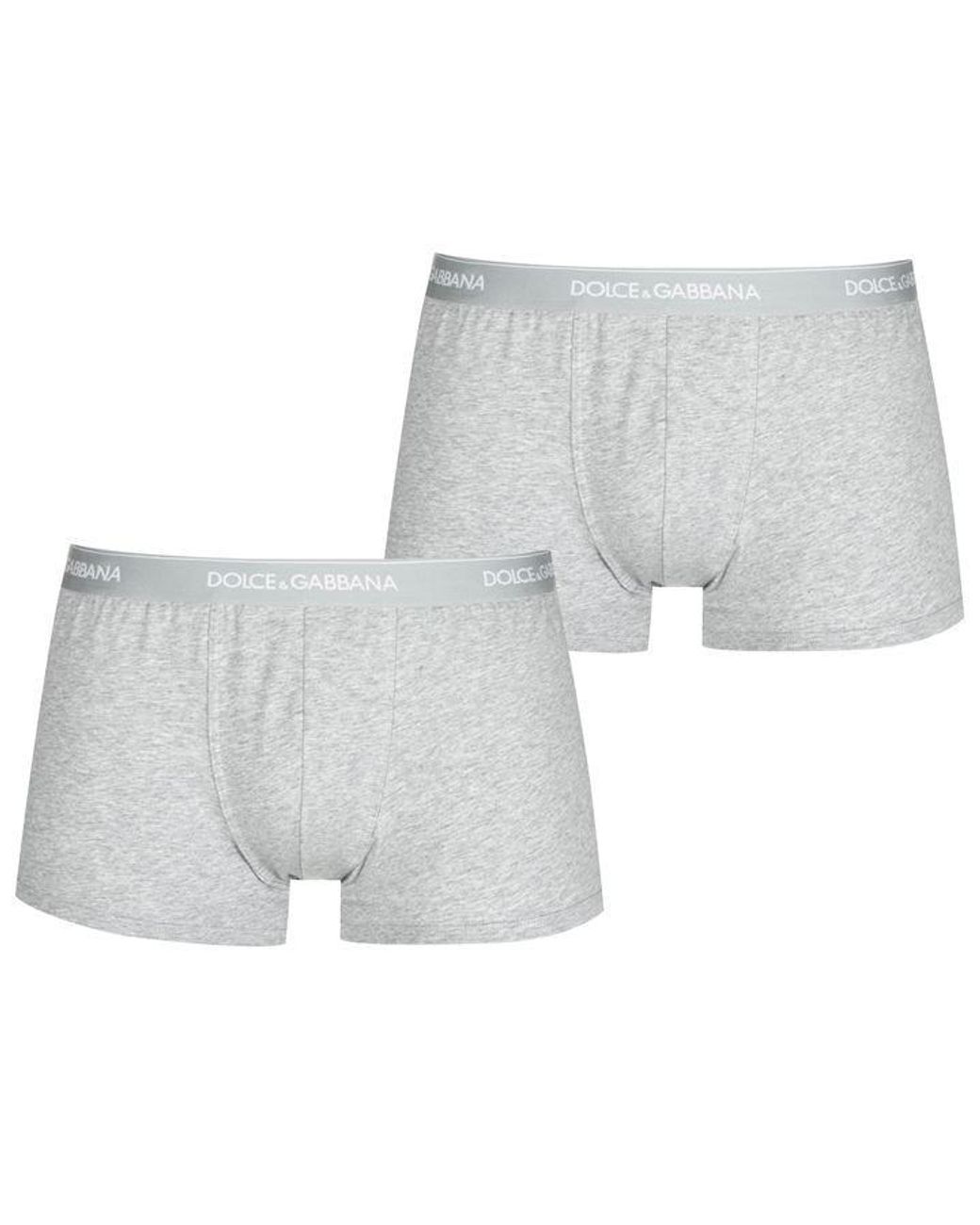 Dolce & Gabbana Gray Two Pack Stretch Cotton Boxers for men