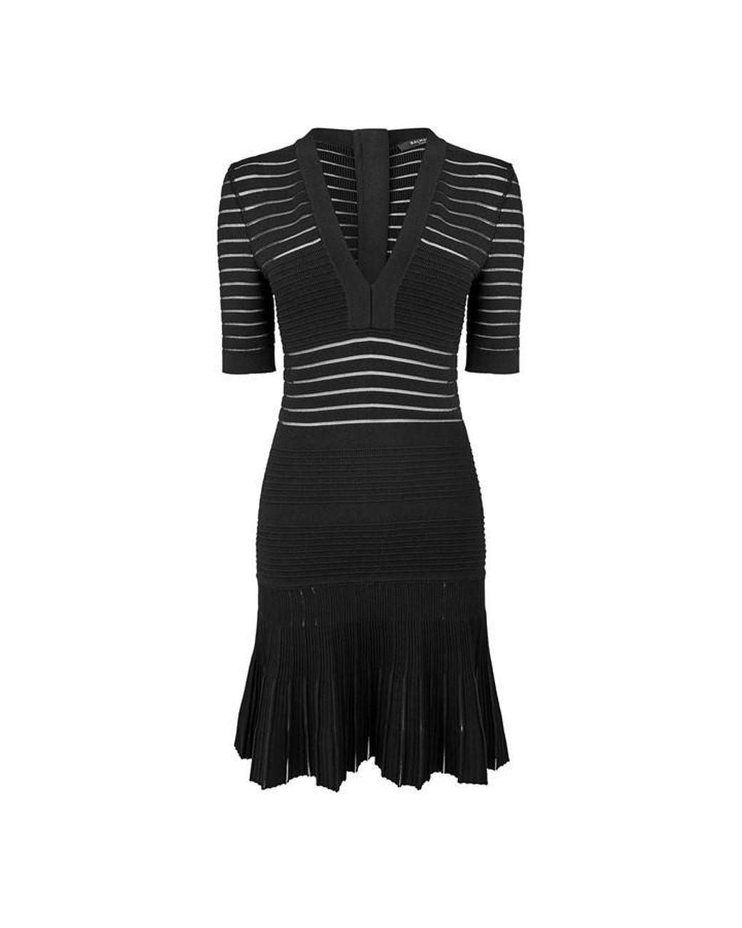 Balmain Black Knt Dress Ld63