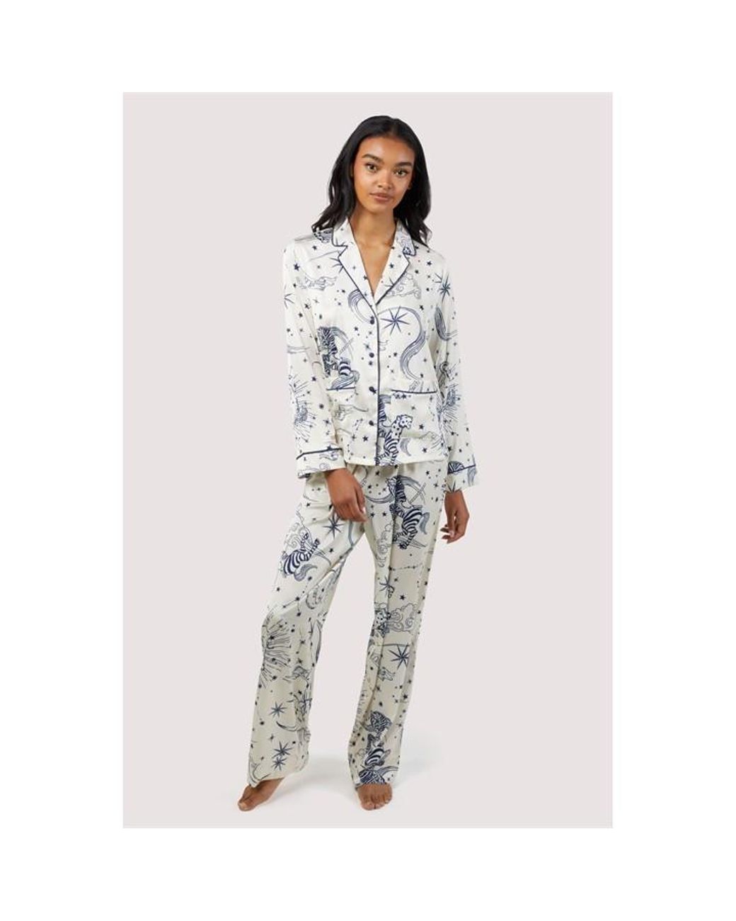 Wolf & Whistle White Celestial Long Sleeved Pyjama Set