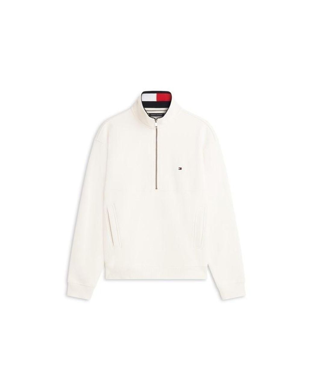 Tommy Hilfiger White 1/4 Zip Fleece for men