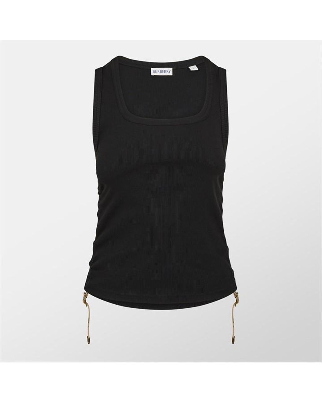 Burberry Black Ruched Buckle Tank Top