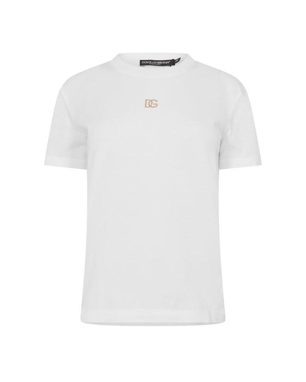 Dolce & Gabbana White Dg Jersey T-Shirt Ld61