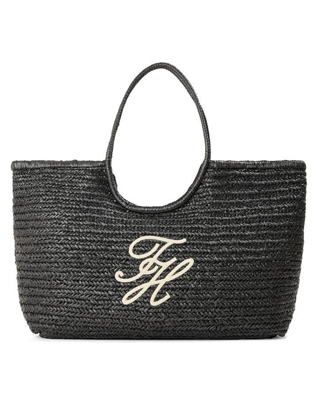 Tommy Hilfiger Black Straw Bag