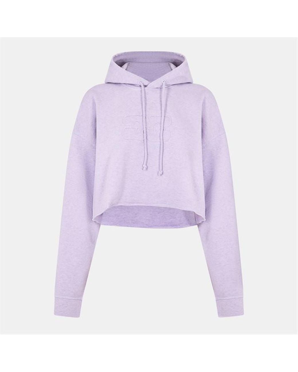 Ganni Purple Cropped Hoodie