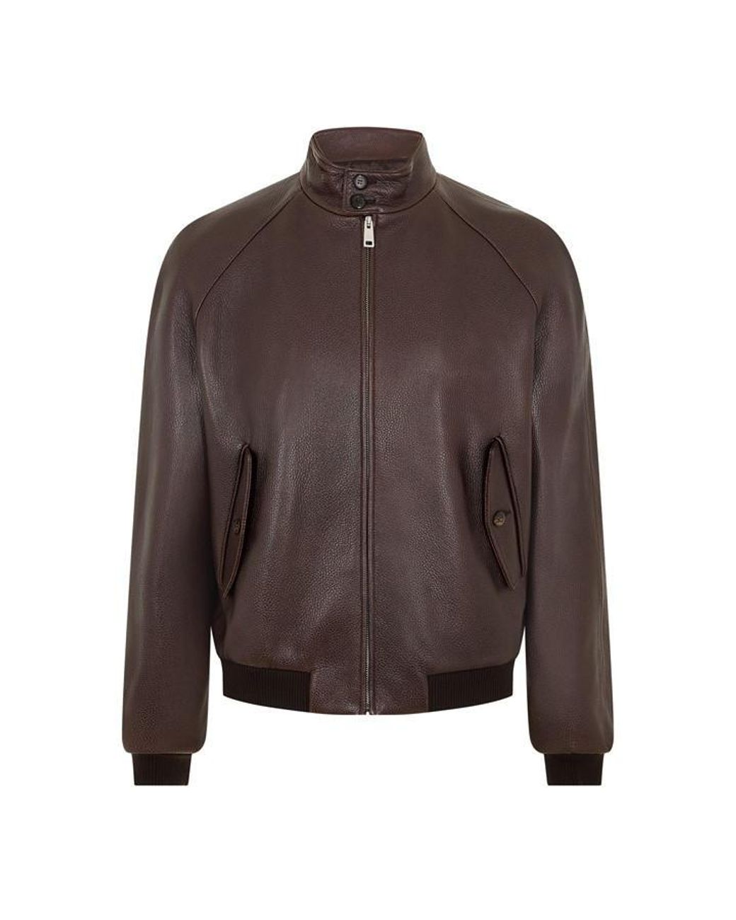Prada Brown Fine Leather Tailored Fit Leather Jacket for men