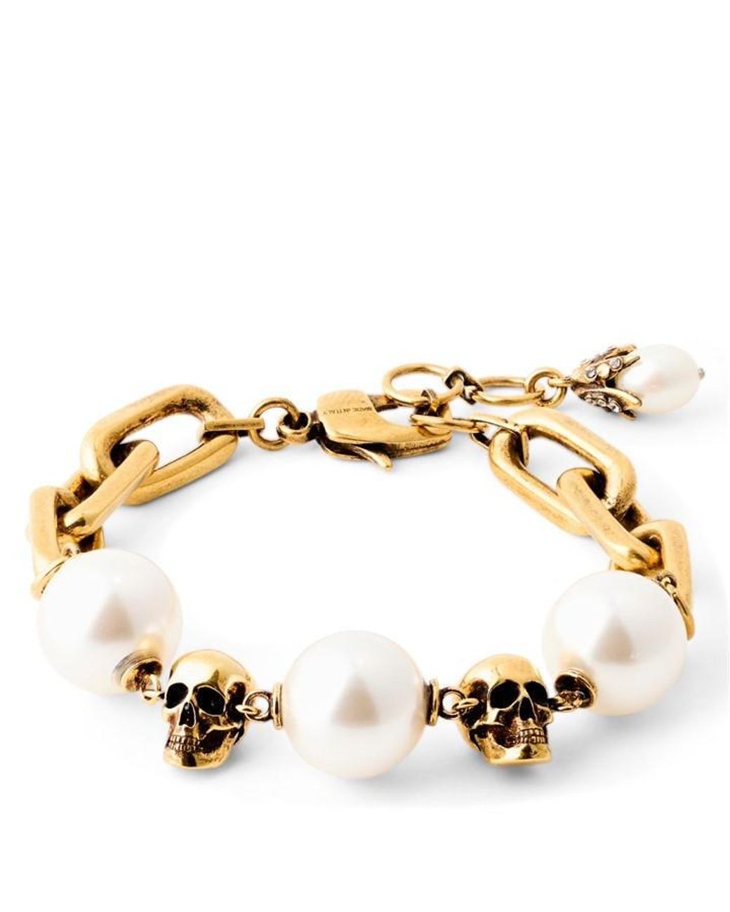 McQueen Metallic Alex Prl Bead Bracelet