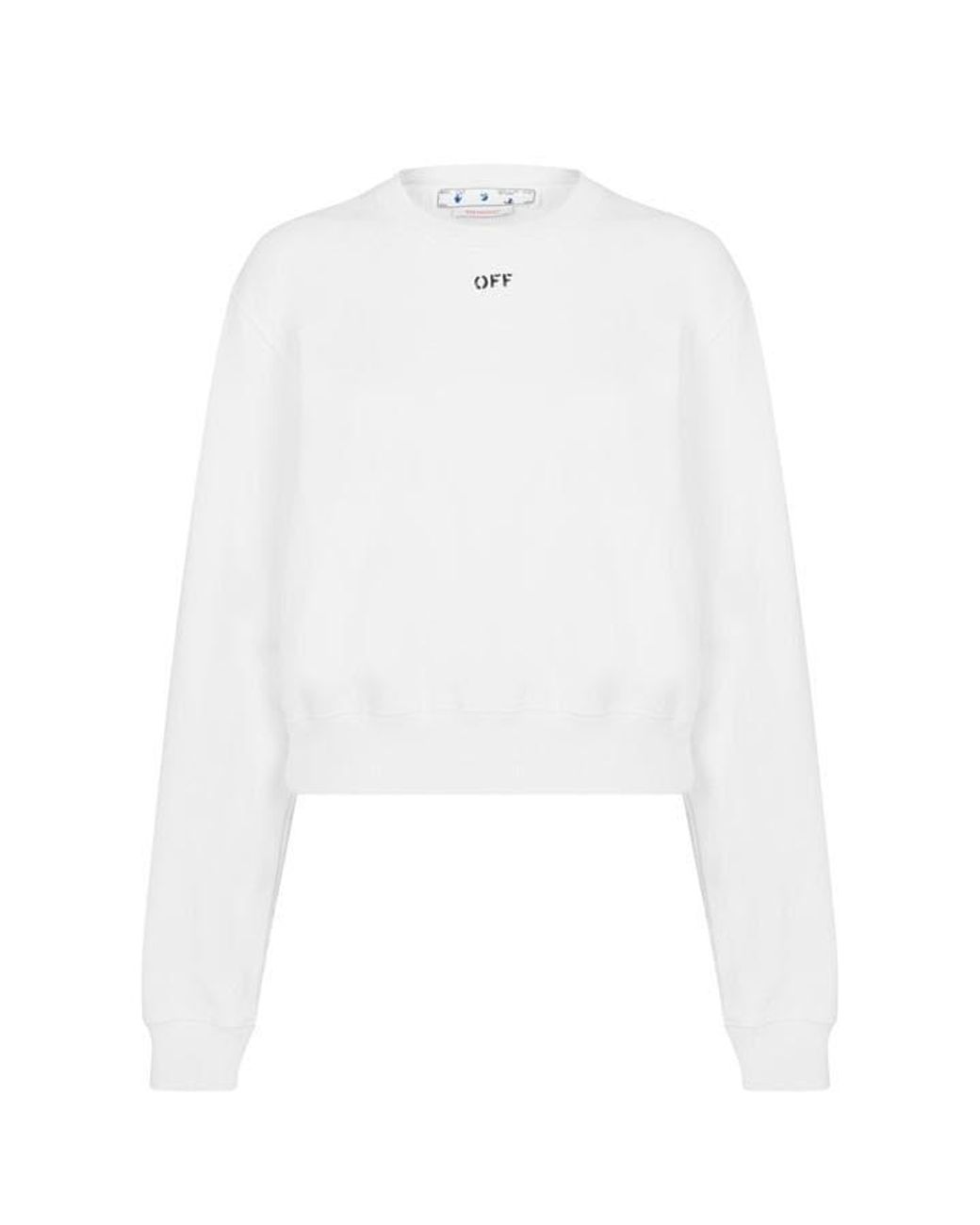 Off-White c/o Virgil Abloh White Stamp Cotton Long Sleeve Crew Sweatshirt