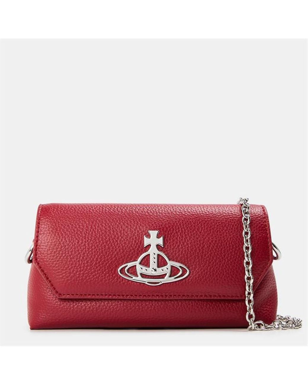 Vivienne Westwood Red Viv Mini Chain Pouch Clutch Bag